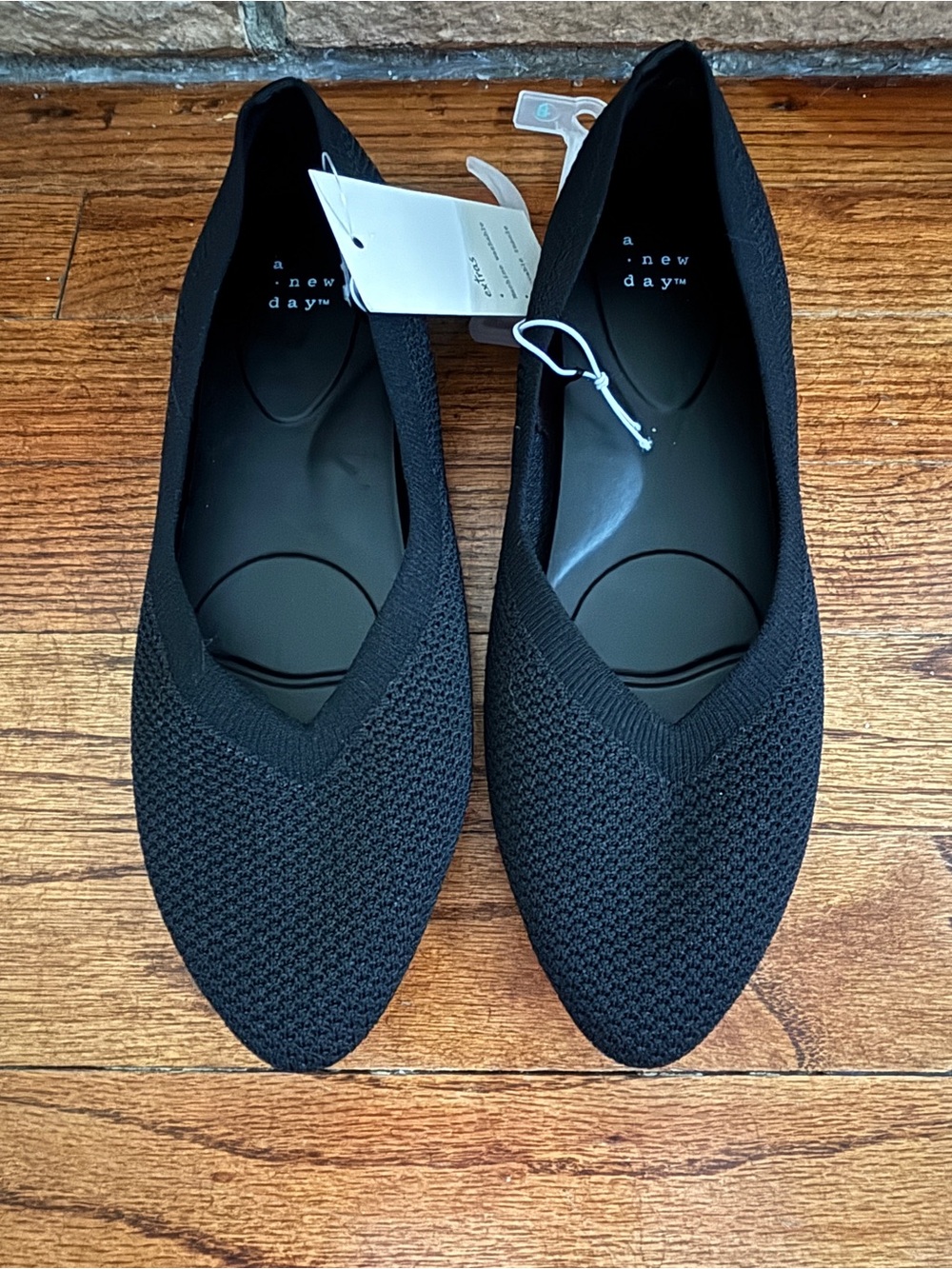 Target Black Knit Pointed-Toe Flats
